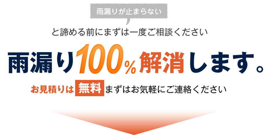 雨漏り100％解消します